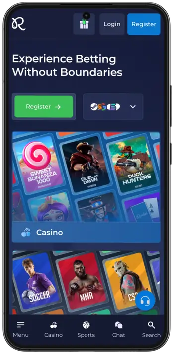 Rainbet official website homepage open in a browser
